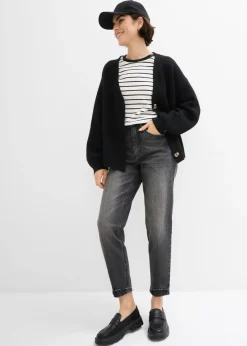 Vaqueros mom, high waist, low stretch, cropped