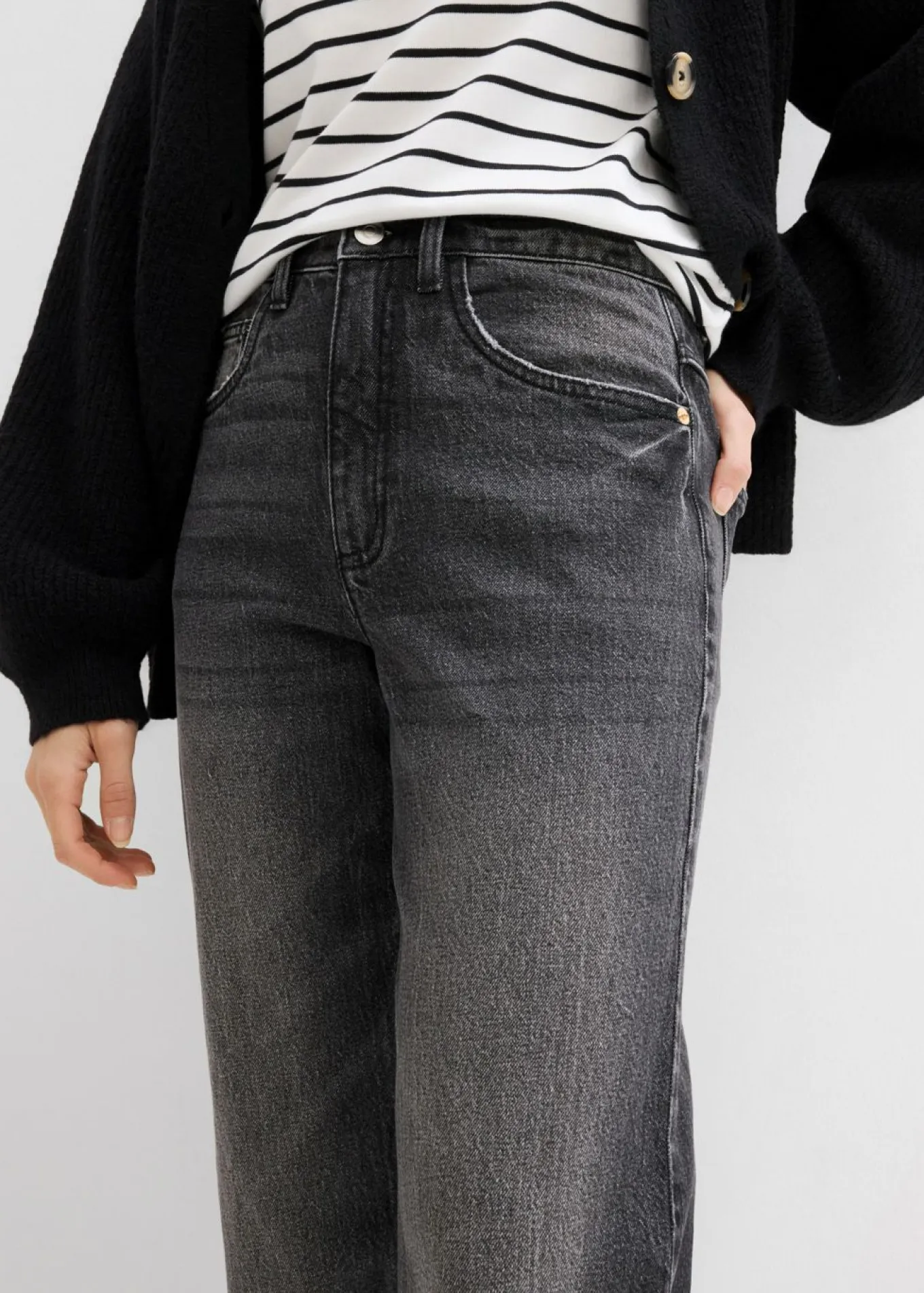 Vaqueros mom, high waist, low stretch, cropped