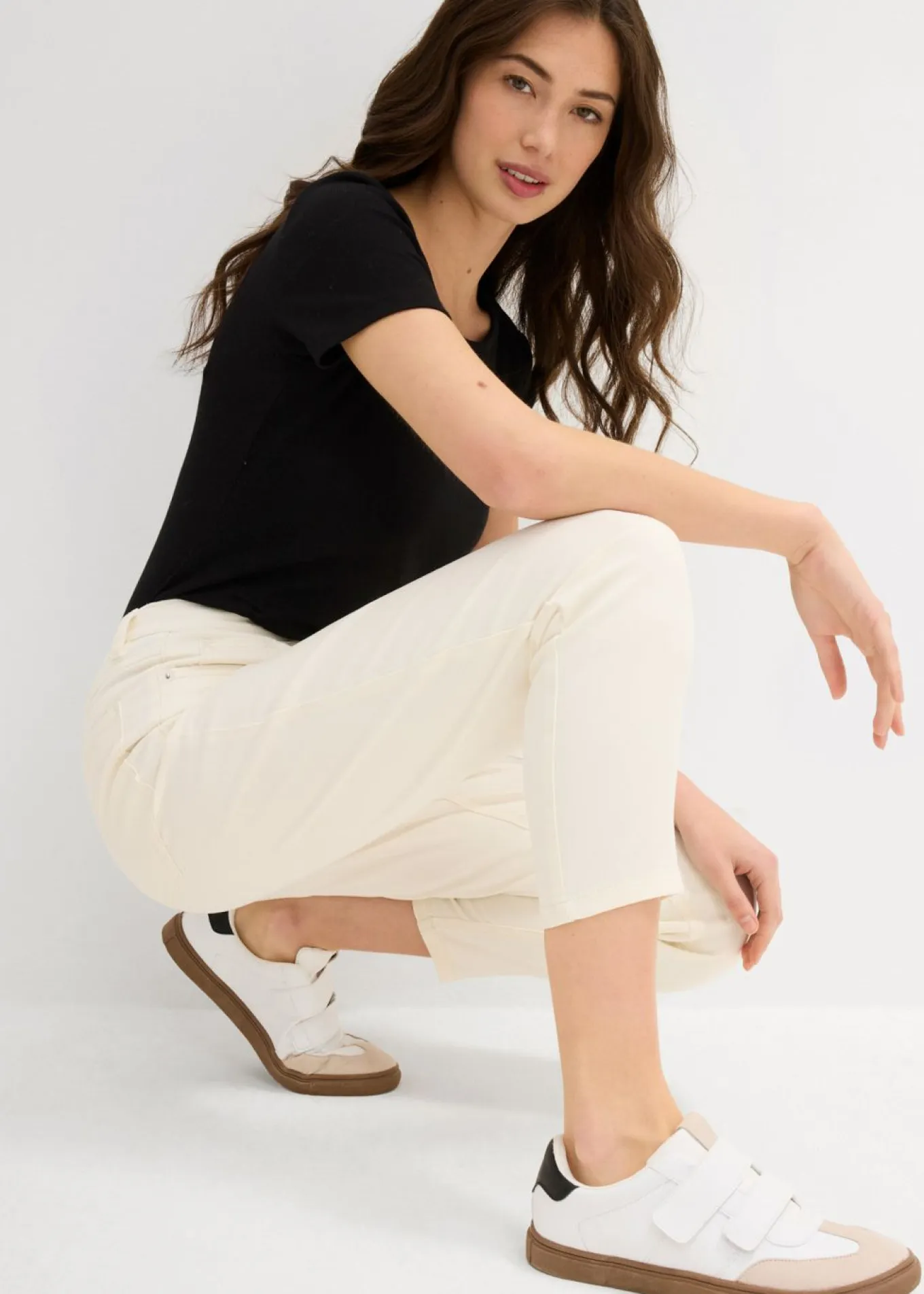 Vaqueros mom, high waist, low stretch, cropped