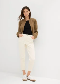 Vaqueros mom, high waist, low stretch, cropped