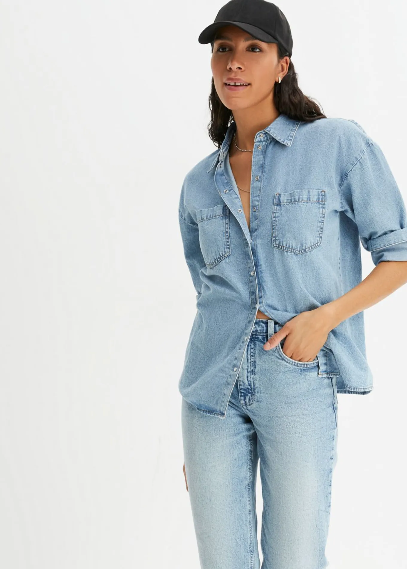 Vaqueros mom, high waist, low stretch, cropped