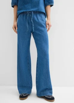 Vaqueros pull on, wide leg en algodón