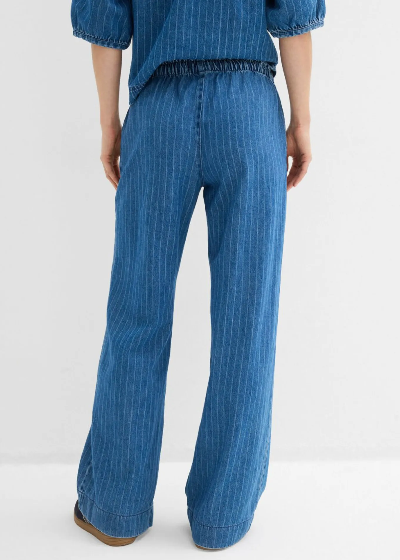 Vaqueros pull on, wide leg en algodón