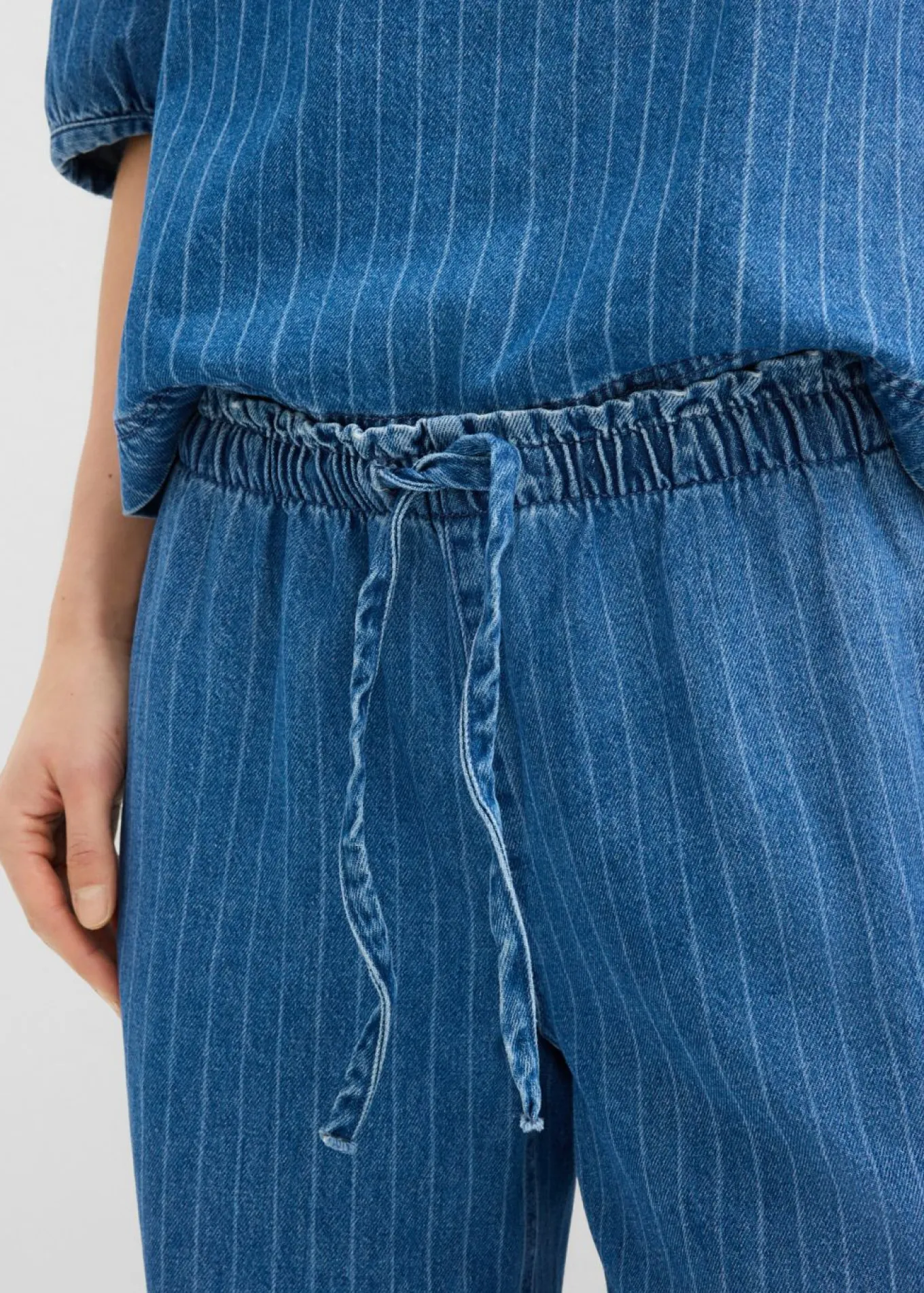 Vaqueros pull on, wide leg en algodón