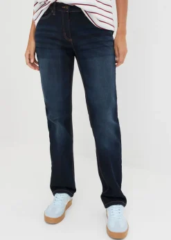 Vaqueros rectos con talle medio y cintura cómoda