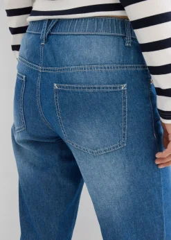 Vaqueros rectos con talle medio, cinturilla cómoda y material elástico