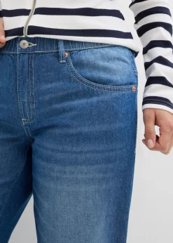 Vaqueros rectos con talle medio, cinturilla cómoda y material elástico