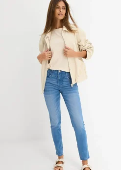 Vaqueros skinny con corte cropped y talle alto