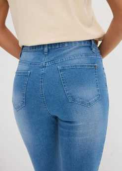 Vaqueros skinny con corte cropped y talle alto