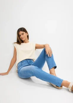 Vaqueros skinny con corte cropped y talle alto