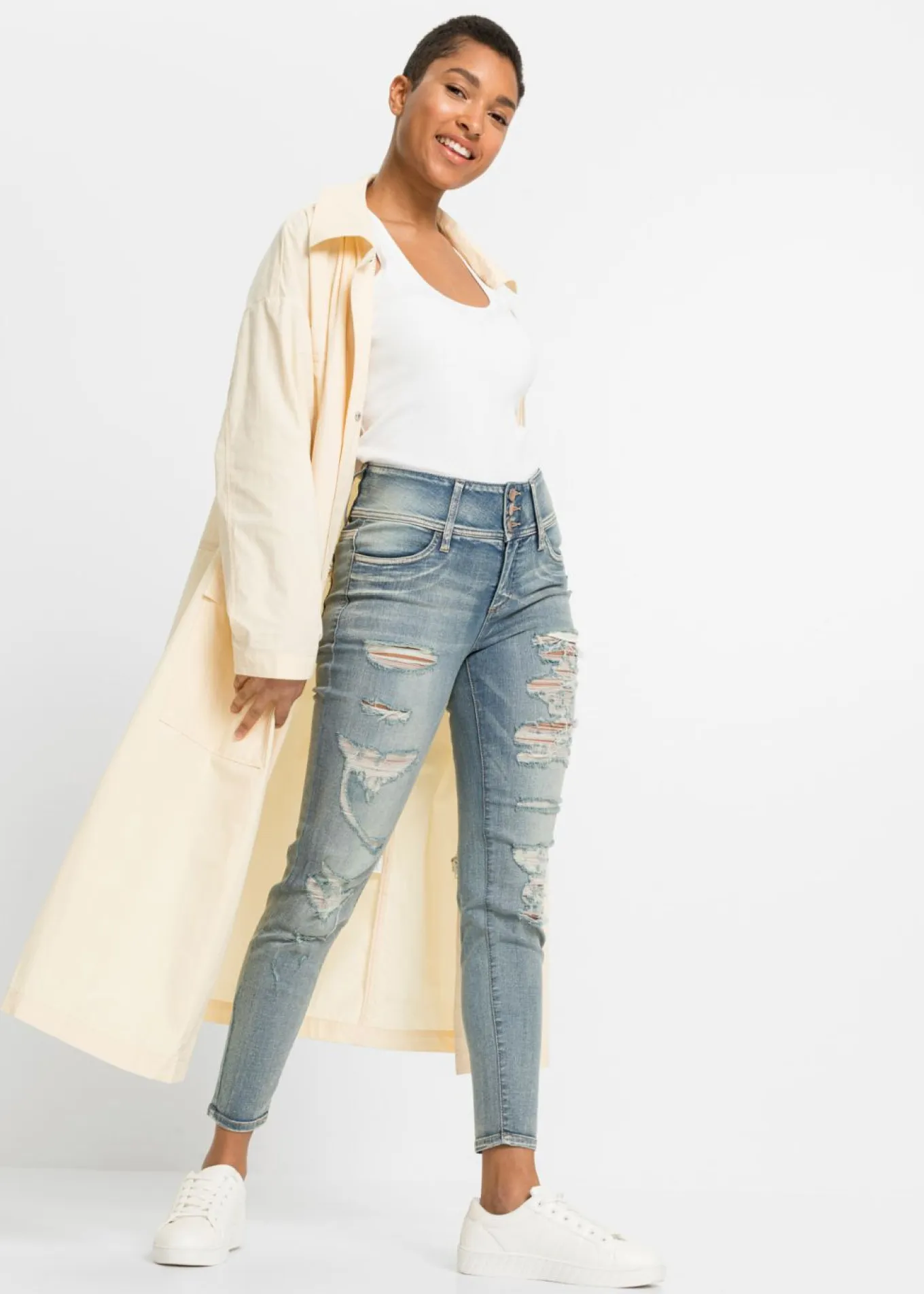 Vaqueros skinny, high waist, elásticos