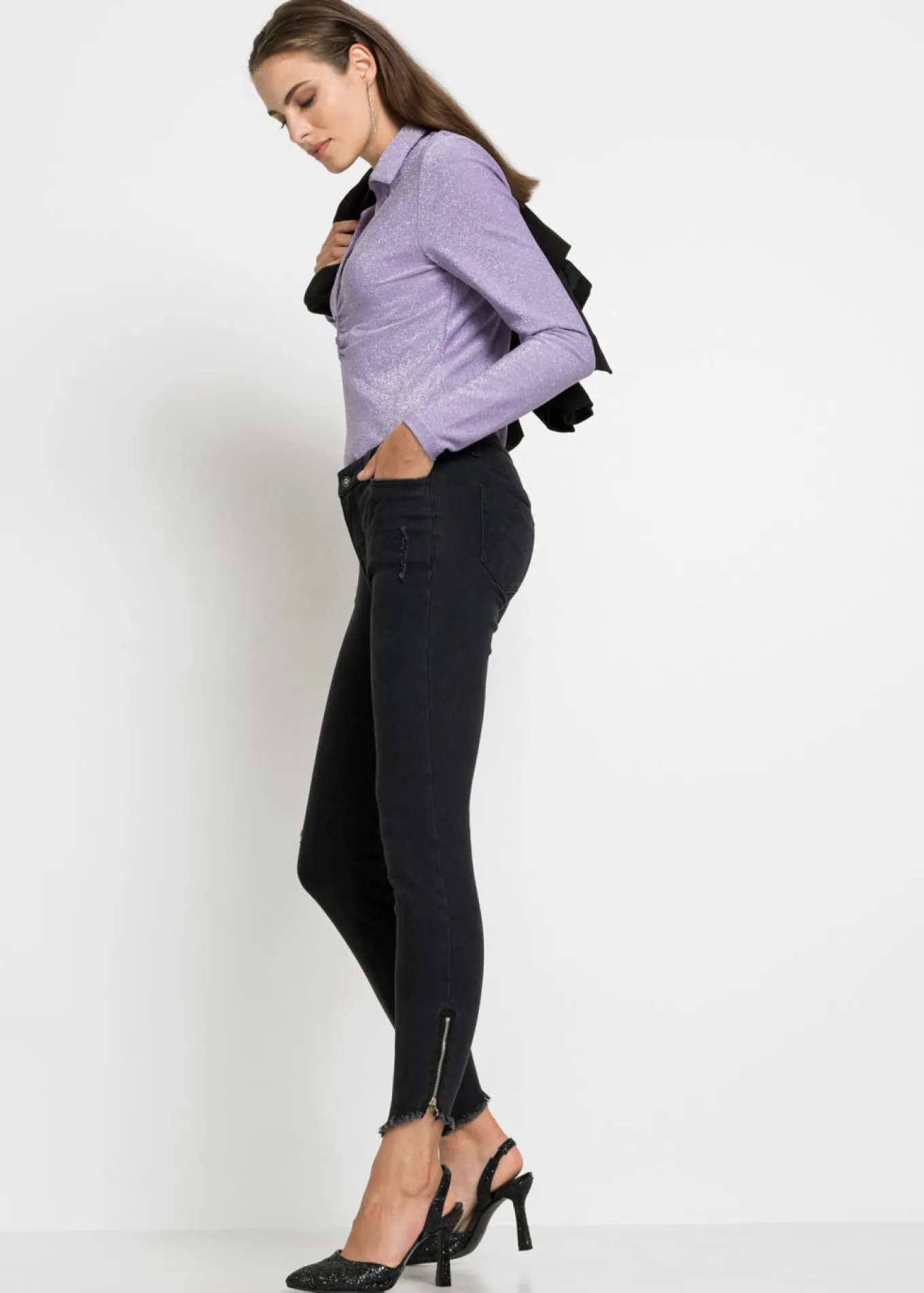Vaqueros skinny, mid waist, elásticos