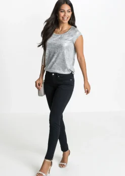 Vaqueros skinny, mid waist, cropped