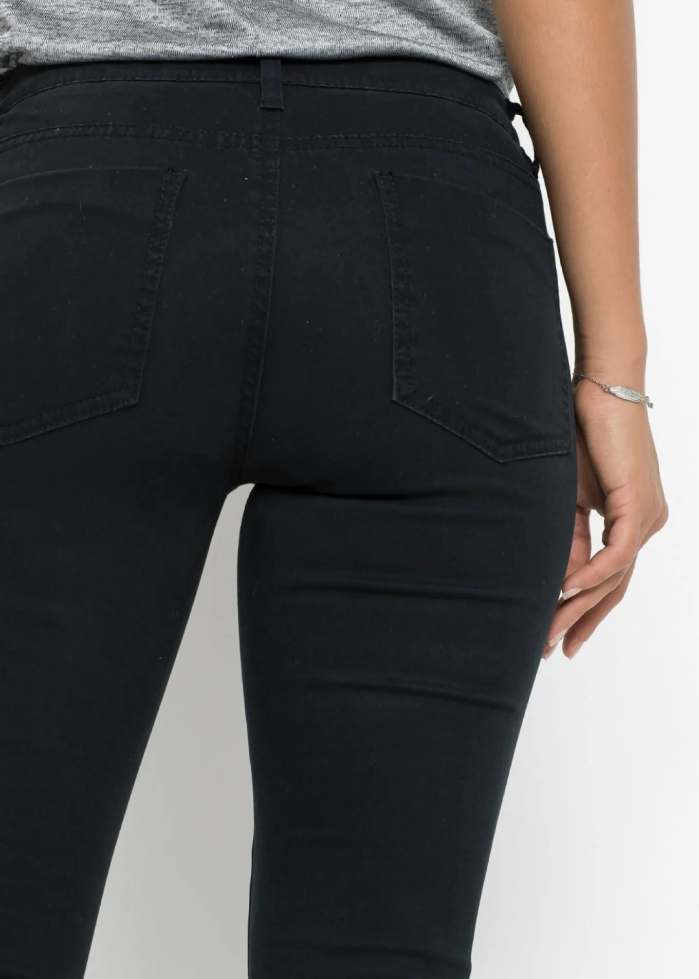 Vaqueros skinny, mid waist, cropped