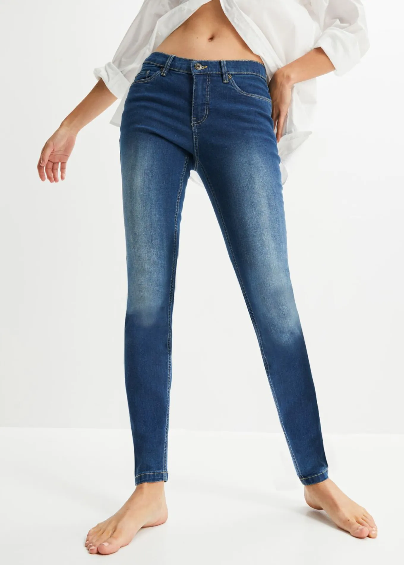 Vaqueros skinny, mid waist, elásticos