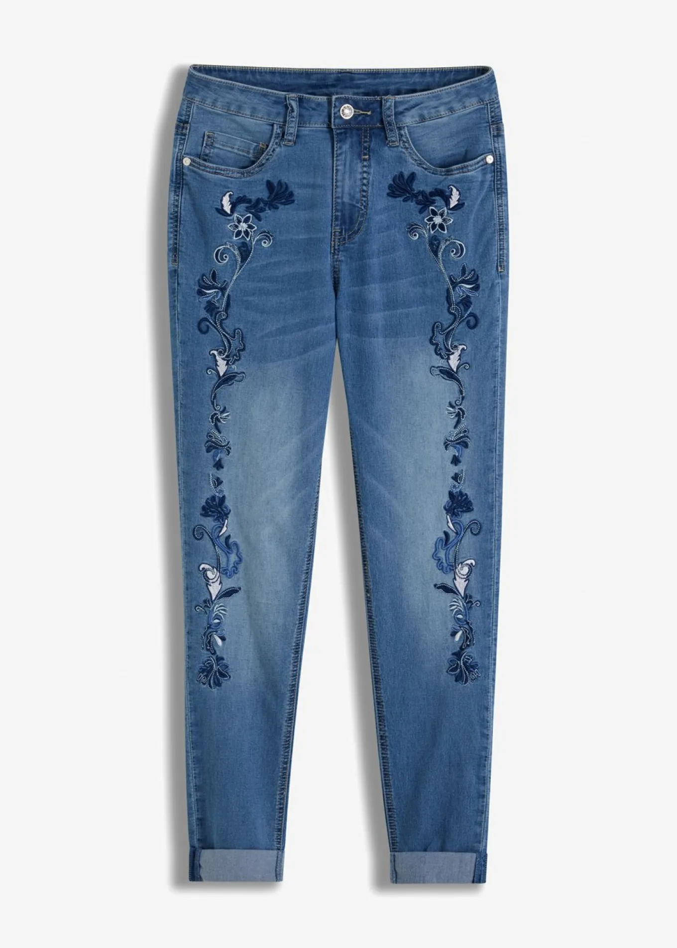 Vaqueros slim fit, mid waist, cropped