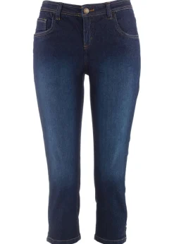 Vaqueros slim fit, talle medio, cropped