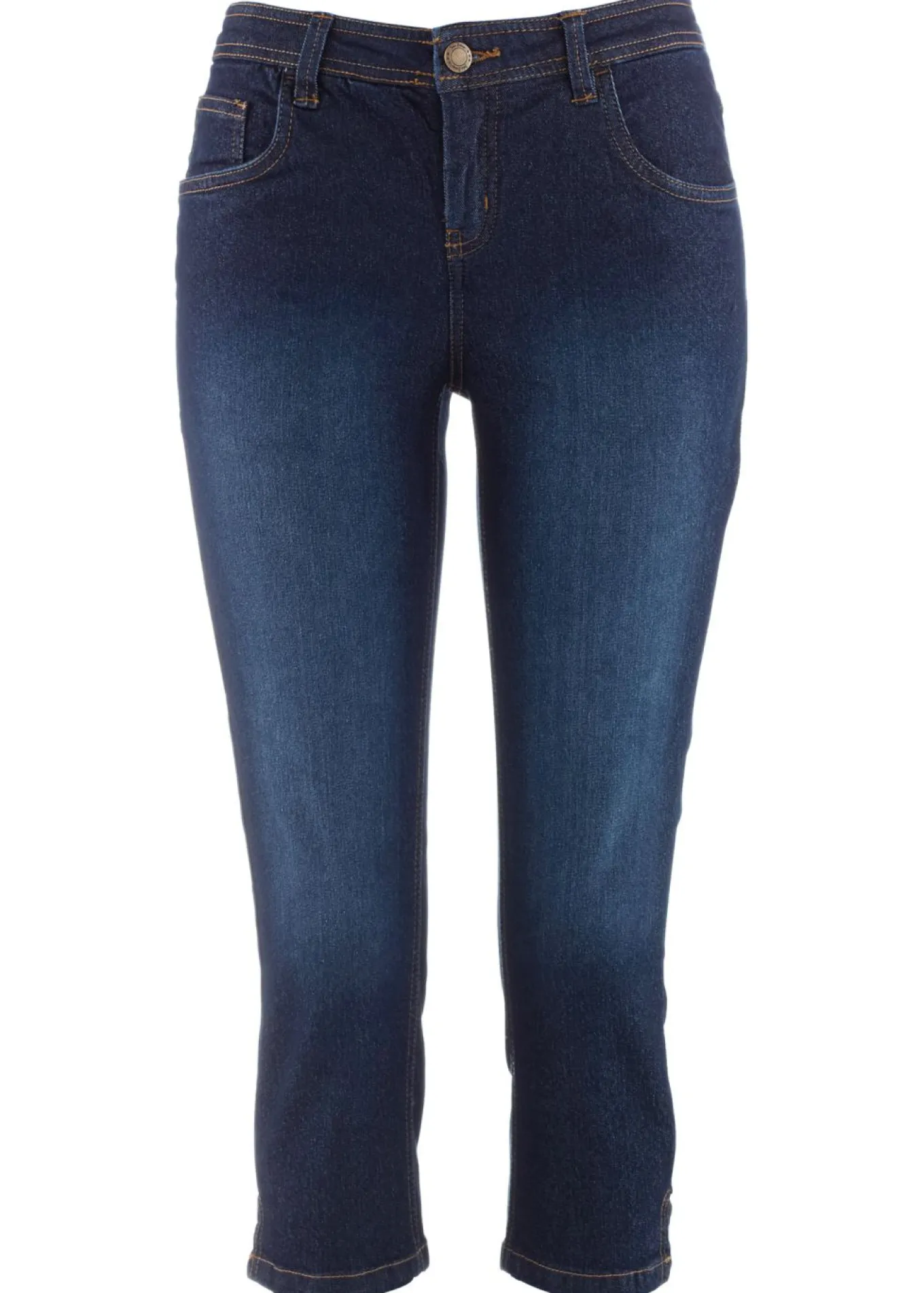 Vaqueros slim fit, talle medio, cropped
