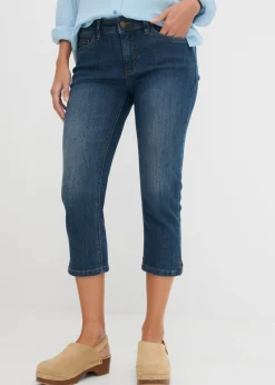 Vaqueros slim fit, talle medio, cropped