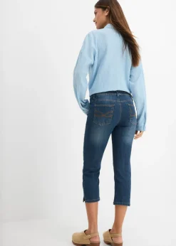 Vaqueros slim fit, talle medio, cropped