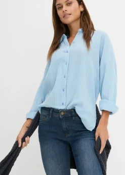 Vaqueros slim fit, talle medio, cropped