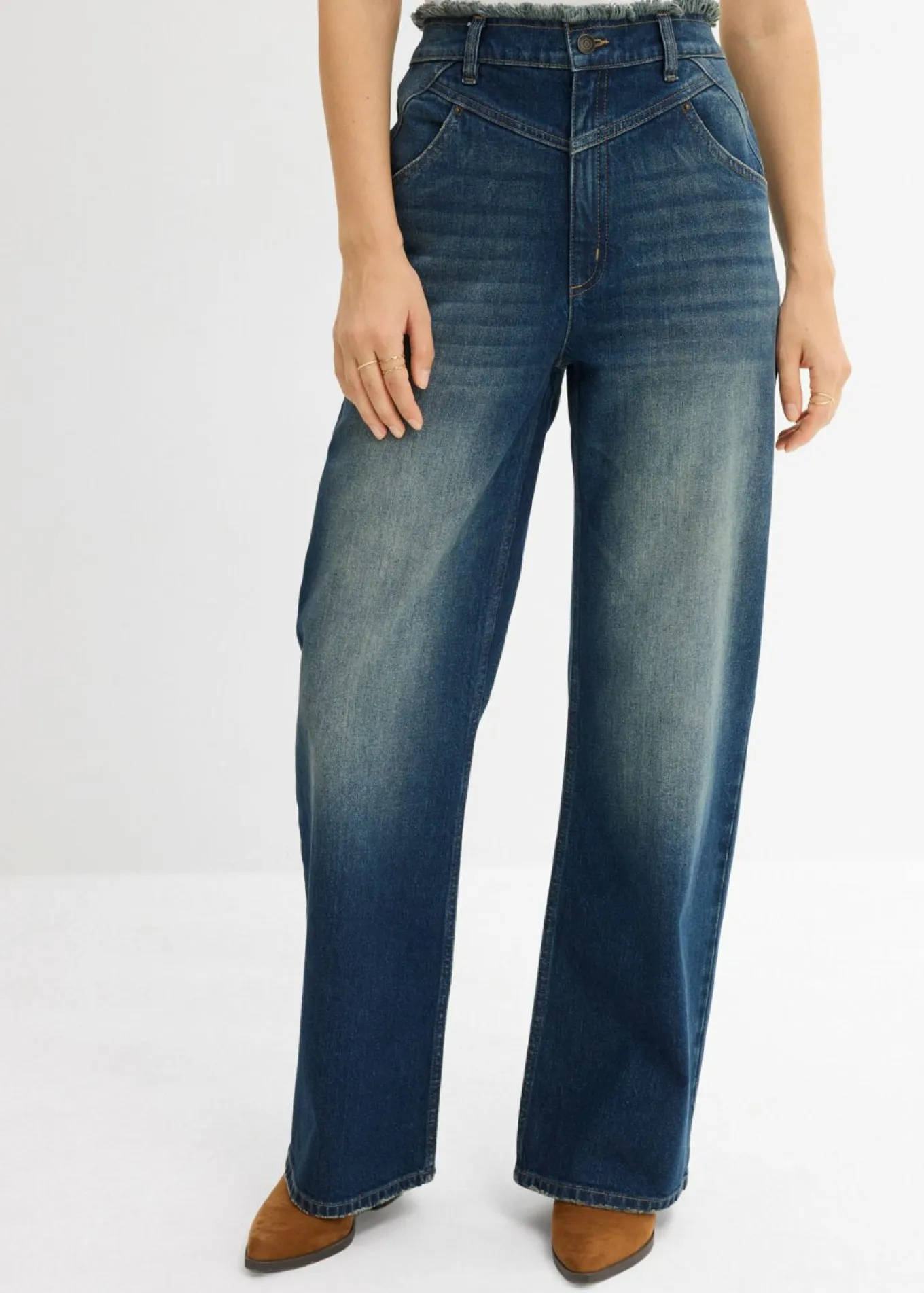 Vaqueros straight, high waist
