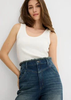 Vaqueros straight, high waist