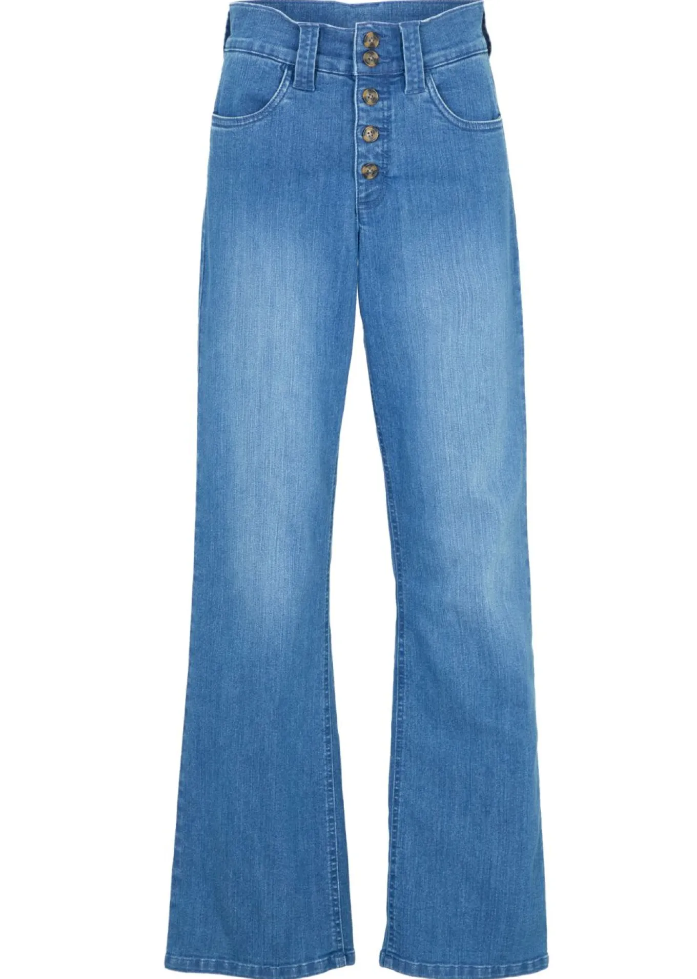 Vaqueros straight, high waist, elásticos