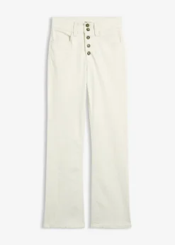 Vaqueros straight, high waist, elásticos