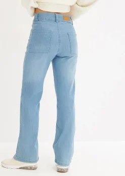 Vaqueros straight, high waist, elásticos
