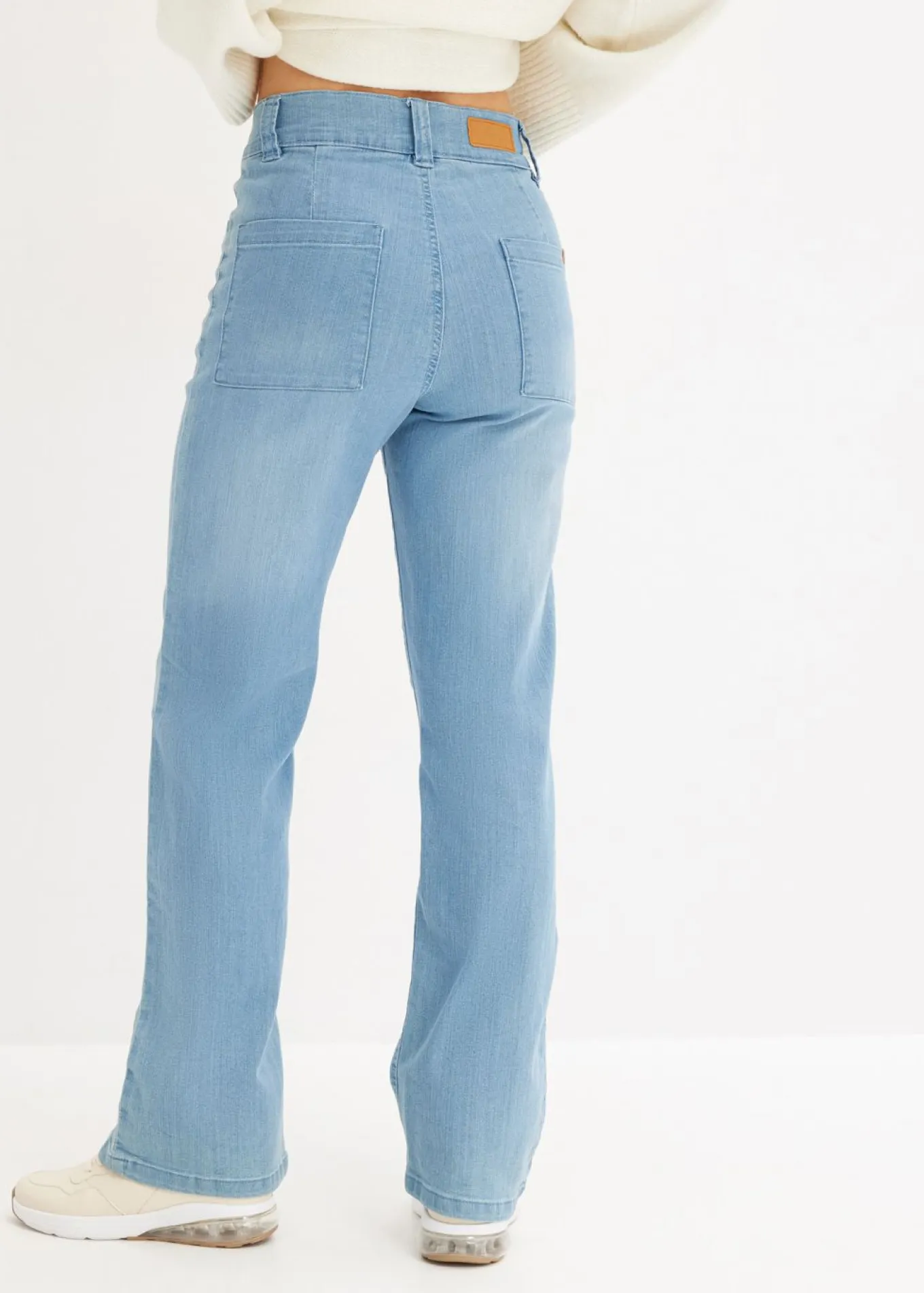 Vaqueros straight, high waist, elásticos