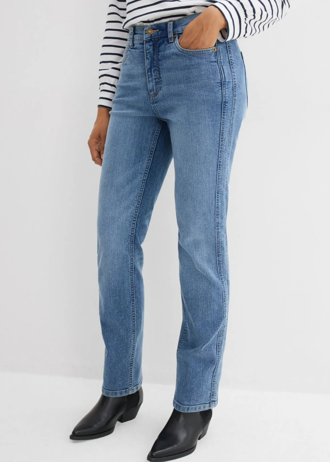Vaqueros straight, high waist