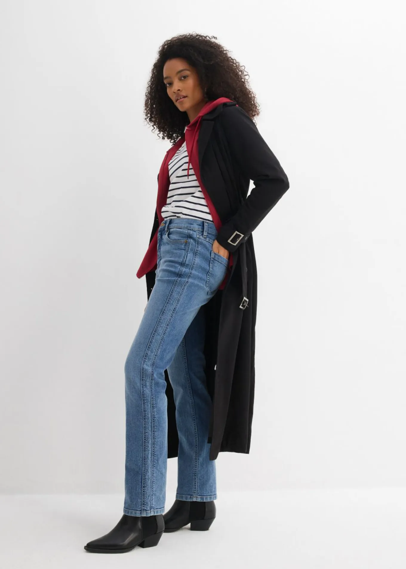Vaqueros straight, high waist