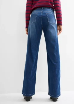 Vaqueros straight, loose fit, high waist, con cintura cómoda