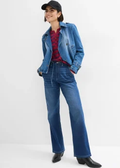 Vaqueros straight, loose fit, high waist, con cintura cómoda