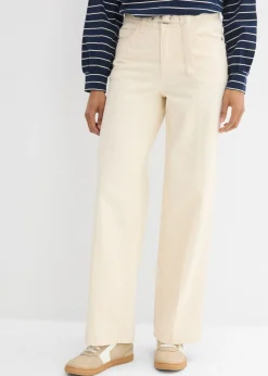 Vaqueros straight, loose, mid waist, de algodón