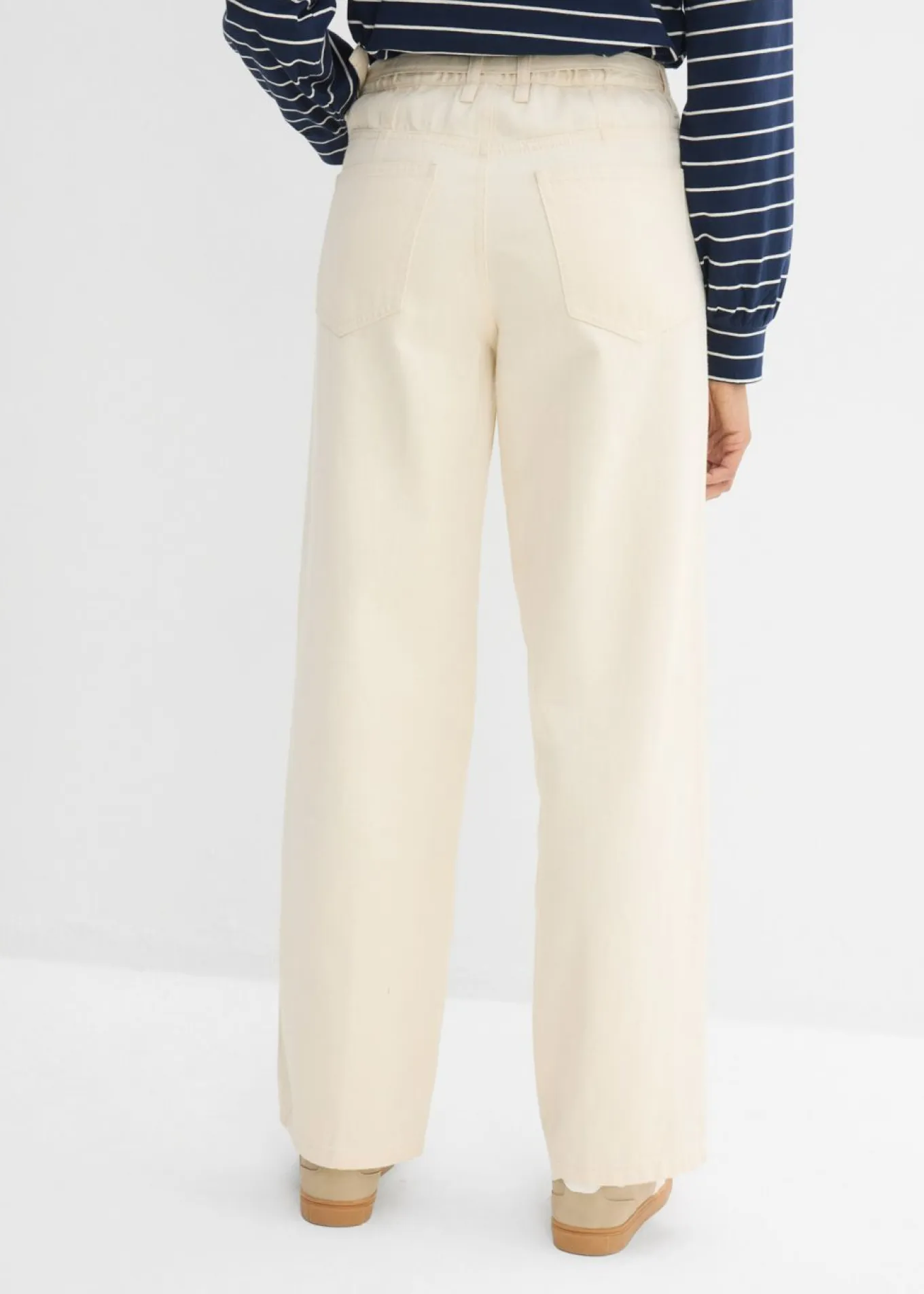 Vaqueros straight, loose, mid waist, de algodón