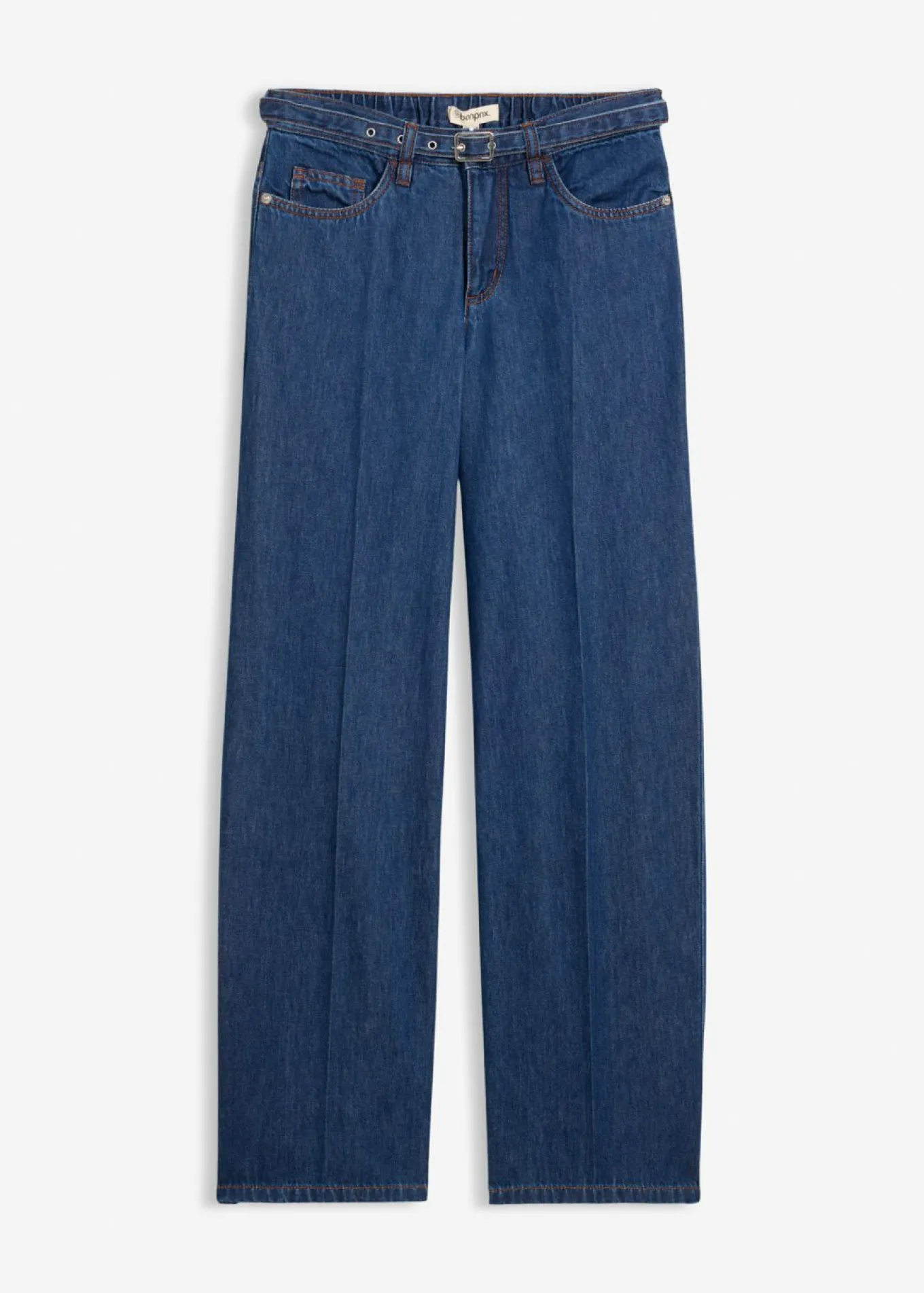 Vaqueros straight, loose, mid waist, de algodón