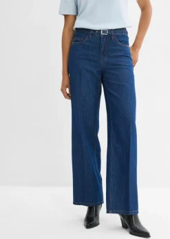 Vaqueros straight, loose, mid waist, de algodón