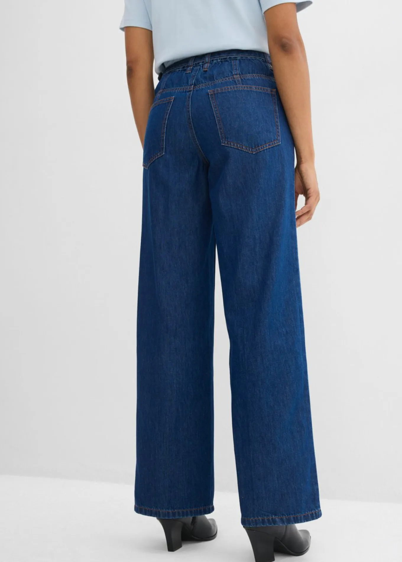 Vaqueros straight, loose, mid waist, de algodón