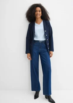 Vaqueros straight, loose, mid waist, de algodón