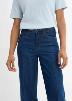 Vaqueros straight, loose, mid waist, de algodón