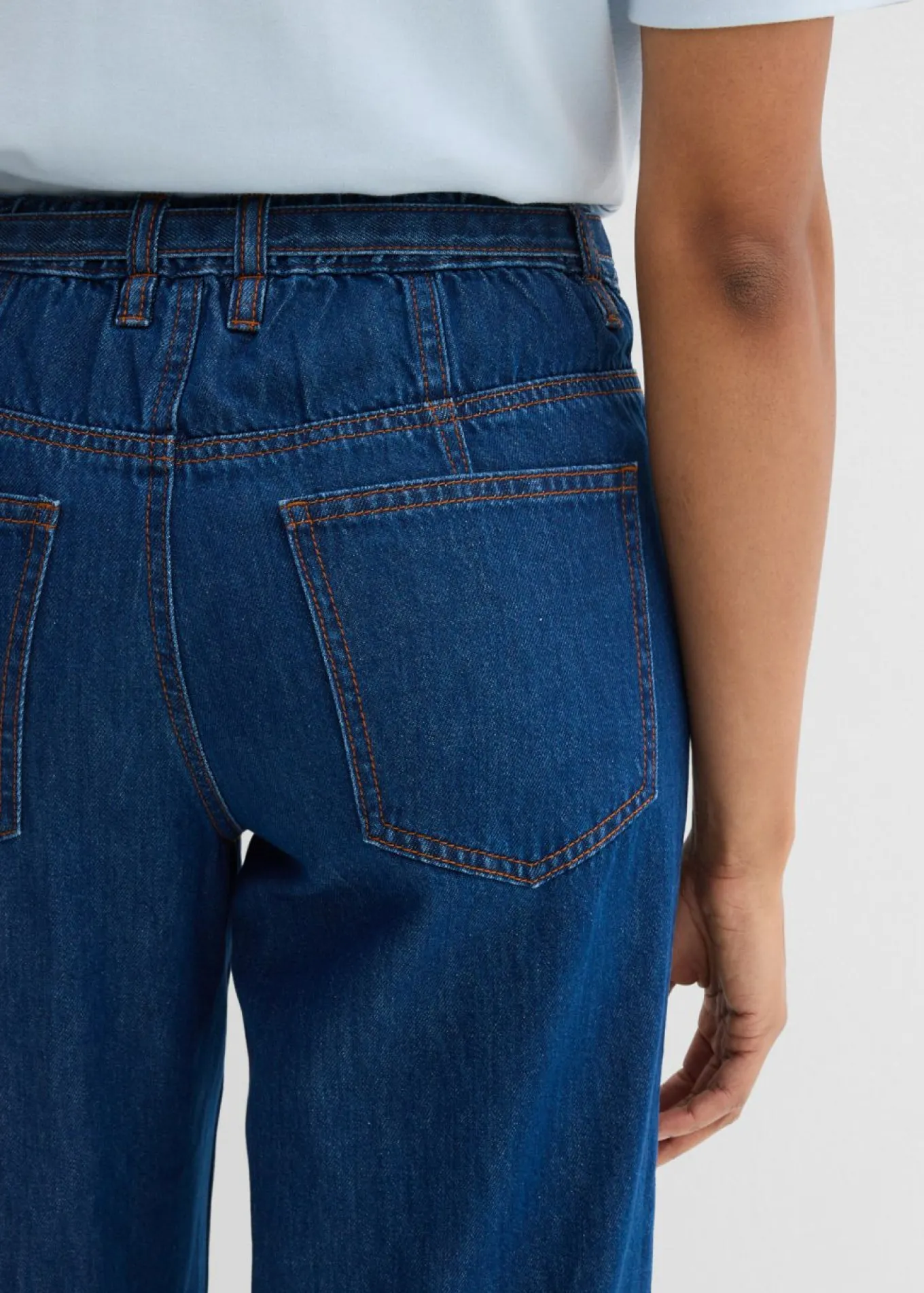 Vaqueros straight, loose, mid waist, de algodón