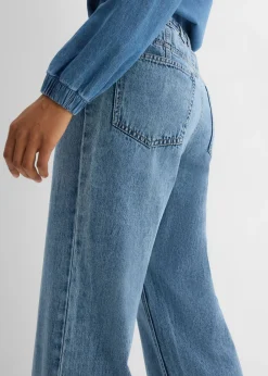 Vaqueros straight, loose, mid waist, de algodón