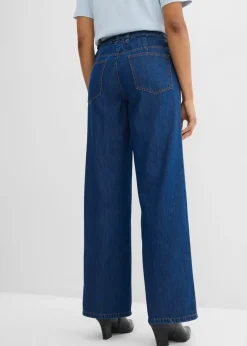 Vaqueros straight, loose, mid waist, de algodón