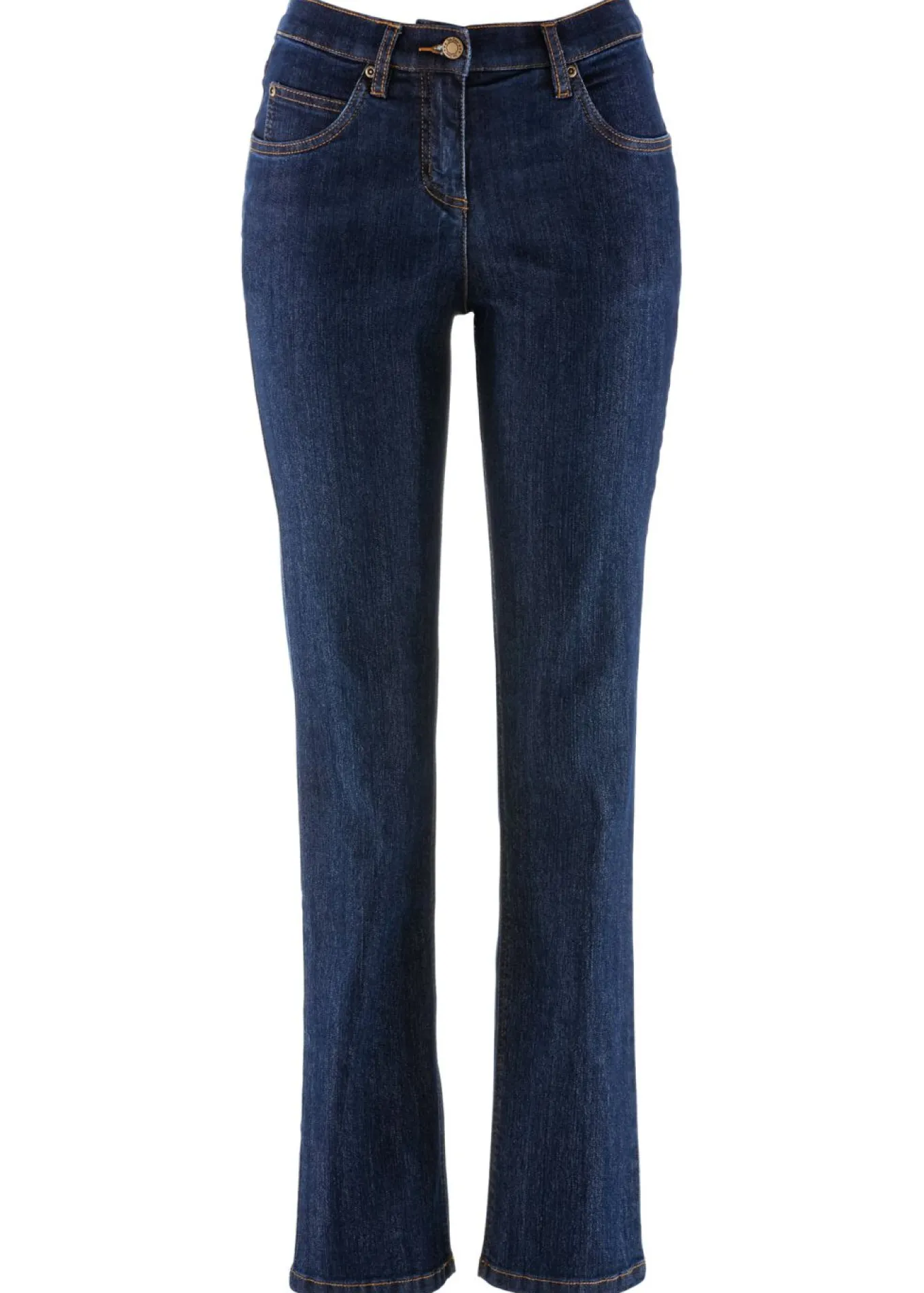 Vaqueros straight, mid waist, elásticos