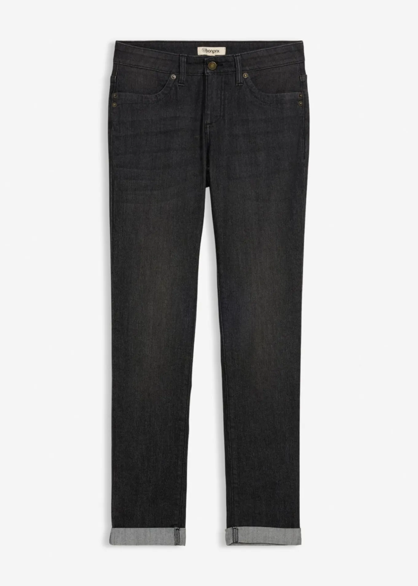 Vaqueros straight, mid waist, elásticos