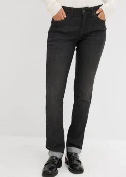 Vaqueros straight, mid waist, elásticos