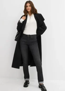 Vaqueros straight, mid waist, elásticos