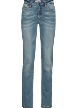 Vaqueros straight, mid waist, elásticos